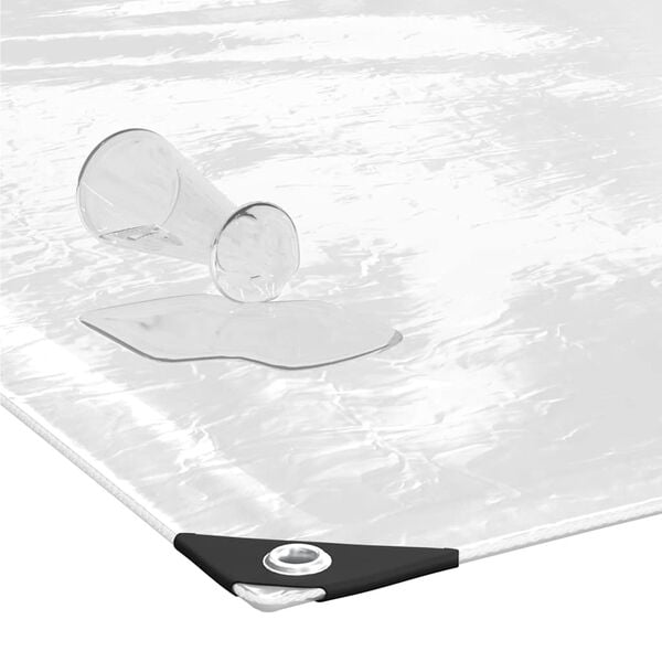 vidaXL Clear Tarpaulin with Eyelets 1x2 m PVC