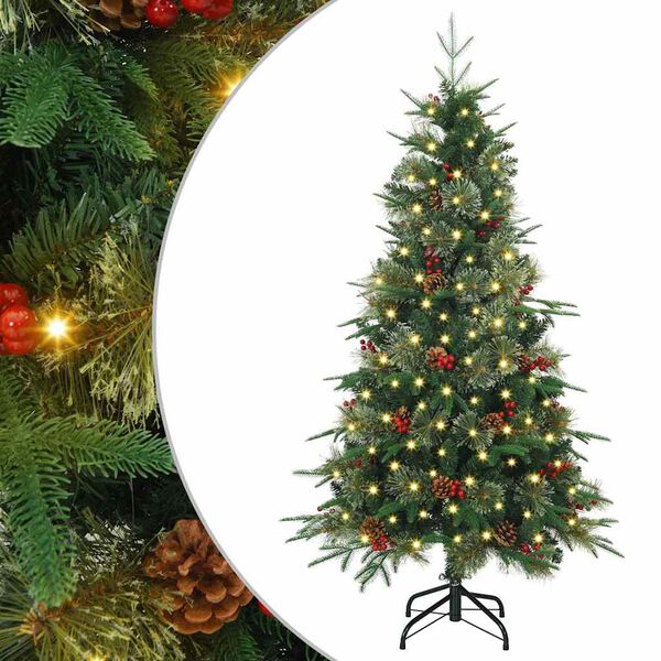 vidaXL Artificial Hinged Christmas Tree Green 150 cm PE and PVC