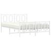 vidaXL Metal Bed Frame without Mattress with Footboard White 140x190cm