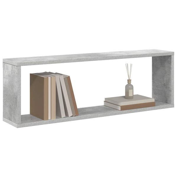 vidaXL Wall Cube Shelf 4 pcs Concrete Grey 80x15x26.5 cm Engineered Wood