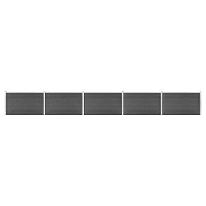 vidaXL Fence Panel Set WPC 872x105 cm Black
