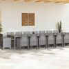 vidaXL Garden Dining Set with Cushions 17 pcs Light Grey PP