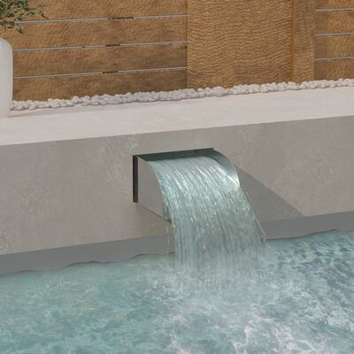 vidaXL Waterfall with LEDs 30x34x14 cm Stainless Steel 304