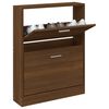 vidaXL Shoe Cabinet Brown Oak 59x17x81 cm Engineered Wood