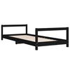 vidaXL Kids Bed Frame Black 90x200 cm Solid Wood Pine