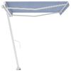 vidaXL Freestanding Manual Retractable Awning 400x300 cm Blue/White