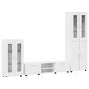vidaXL TV Cabinet Set FLORIN 3 pcs High Gloss White Engineered Wood
