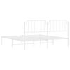 vidaXL Metal Bed Frame without Mattress with Headboard White 183x213cm