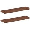 vidaXL Window Sills 2 pcs Dark Brown 70 x 15 x 2 cm Solid Oak Wood