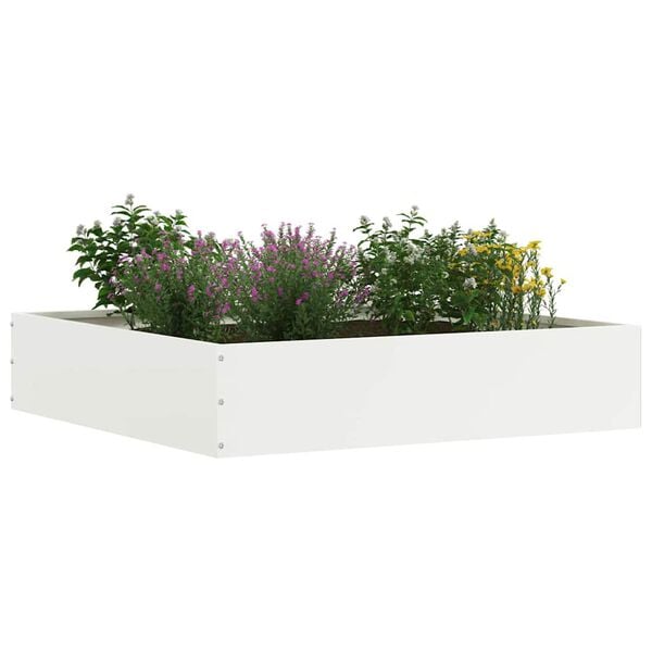 vidaXL Lawn Edging 6 pcs White 60 x 60 x 13 cm Steel
