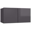 vidaXL 7 Piece TV Cabinet Set High Gloss Grey Engineered Wood