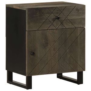 vidaXL Bedside Cabinet Black 50x33x60 cm Solid Wood Mango