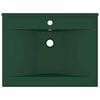 vidaXL Luxury Basin with Faucet Hole Matt Dark Green 60x46 cm Ceramic