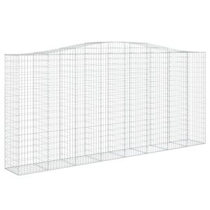 vidaXL Arched Gabion Basket 400x50x180/200 cm Galvanised Iron
