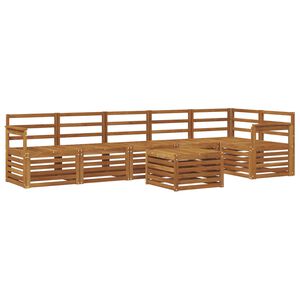 vidaXL Sectional Sofa Set 7 pcs Natural Solid Acacia Wood