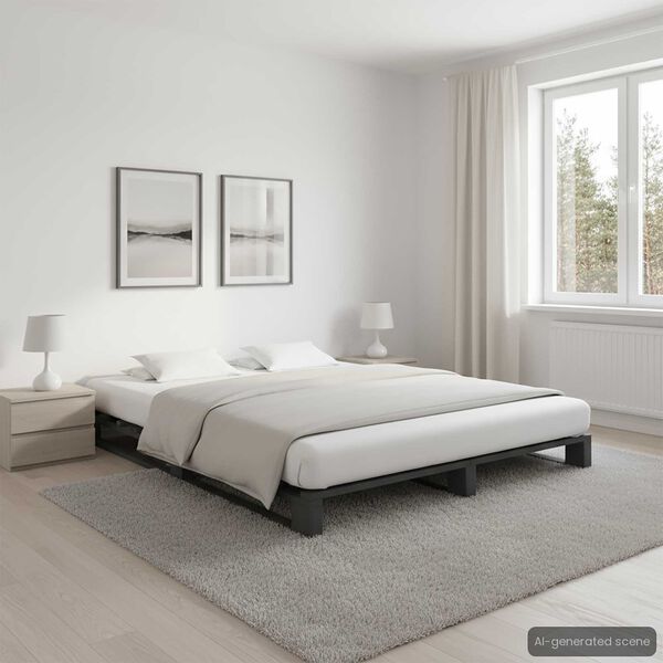 vidaXL Pallet Bed Frame without Mattress Grey 140x200cm Solid Wood