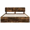 vidaXL Bed Frame Smoked Oak 180 x 200 cm Solid Pine Wood