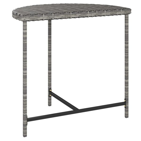 vidaXL Garden Table Grey 80x50x75 cm Poly Rattan