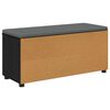 vidaXL Hall Bench with Cushion Plain Black Oak 100 x 38 x 46 cm