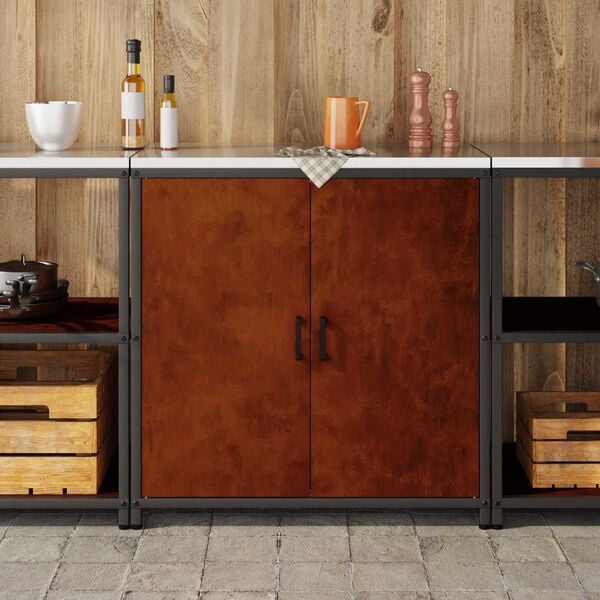 vidaXL Kitchen Storage with Shelf Rusty 90 x 50 x 92 cm Steel