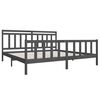 vidaXL Bed Frame without Mattress Grey Solid Wood 200x200 cm (810104+814116)