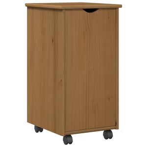 vidaXL Rolling Cabinet Honey Brown 34 x 39 x 65.5 cm Solid Pine Wood