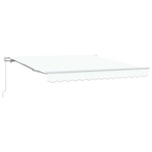 vidaXL Awning Retractable Manual White 300 x 250 x 165 cm Polyester
