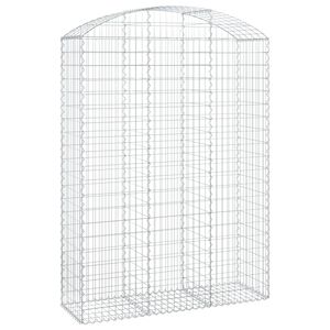 vidaXL Arched Gabion Basket 150x50x200/220 cm Galvanised Iron