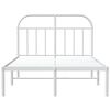 vidaXL Metal Bed Frame without Mattress with Headboard White 120x200cm