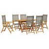 vidaXL Garden Dining Set Folding 7 pcs Grey Solid Acacia Wood