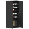 vidaXL Shoe Cabinet with Shelf Black 80 x 39 x 178 cm Engineered Wood