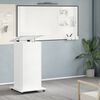 vidaXL Lectern with Wheels & Drawer White 55x55x107 cm Engineered Wood