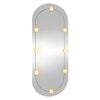vidaXL Wall Mirror with LED Lights 45x100 cm Glass Oval