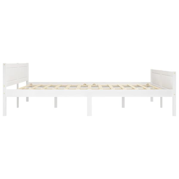 vidaXL Bed Frame without Mattress White Solid Wood Pine 180x200 cm Super King