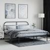 vidaXL Metal Bed Frame without Mattress with Headboard Black 180x200cm