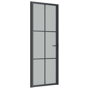 vidaXL Interior Door 76x201.5 cm Black Matt Glass and Aluminium