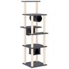 vidaXL Cat Tree with Sisal Scratching Posts Dark Grey 169 cm