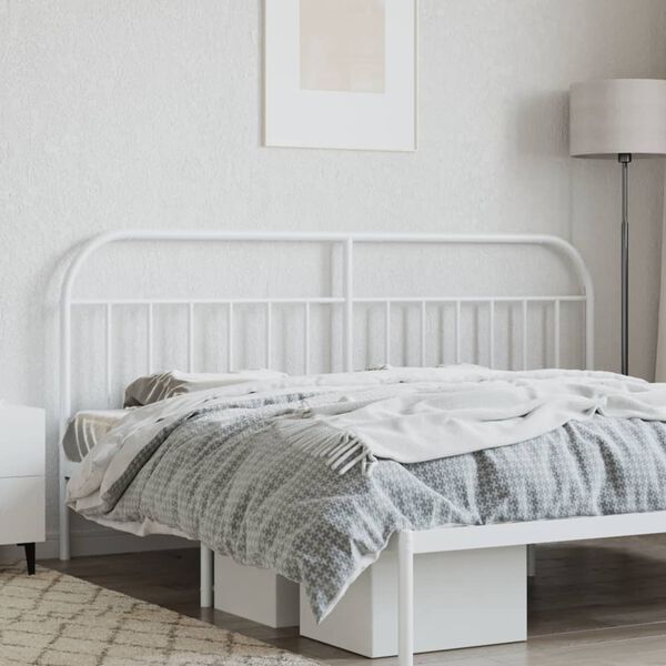 vidaXL Metal Headboard White 200 cm
