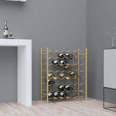 vidaXL Wine Rack for 48 Bottles Gold Metal