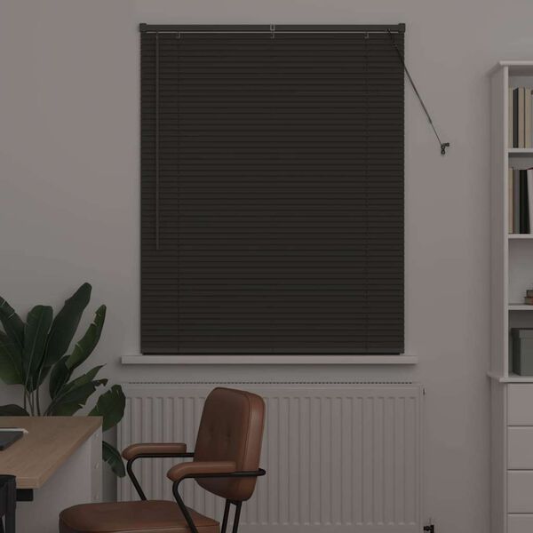 vidaXL Window Blind with Curtains Manual Dark grey Aluminium