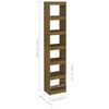 vidaXL Book Cabinet/Room Divider Honey Brown Solid Pinewood