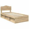 vidaXL Bed Frame with Headboard Sonoma 100 x 200 cm Solid Pine Wood
