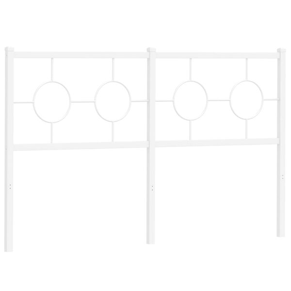 vidaXL Metal Replace Headboard White 140 cm