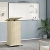 vidaXL Lectern with Wheels & Drawer Sonoma Oak 55x55x107 cm Engineered Wood
