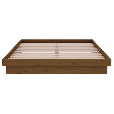 vidaXL Bed Frame Honey Brown Solid Wood 135x190 cm Double