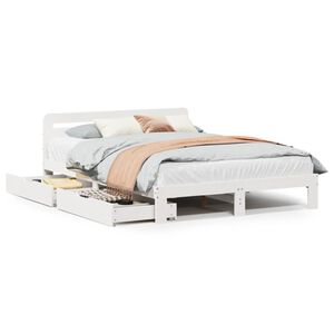 vidaXL Bed Frame without Mattress White 160x200 cm Solid Wood Pine