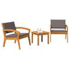 vidaXL Bistro Set 3 pcs Brown 59.5 x 70.5 x 72.5 cm Polyester