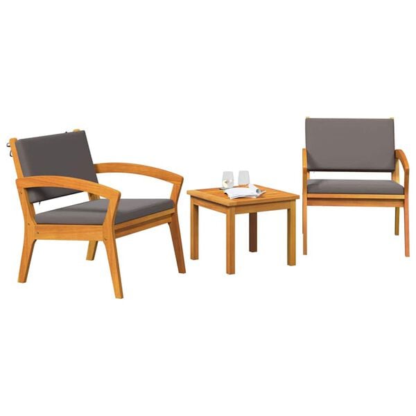 vidaXL Bistro Set 3 pcs Brown 59.5 x 70.5 x 72.5 cm Polyester