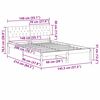 vidaXL Bed frame Brown and light grey 140 x 200 cm Solid pine wood