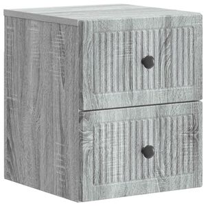 vidaXL Wall-Mounted Bedside Cabinet Grey Sonoma 33 x 34.5 x 40 cm